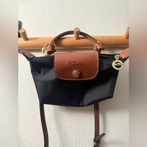 Longchamp Le Pliage Mini Top Handle Bag - Black/Brown
